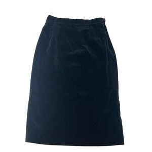 Pendleton Classic Black Velvet Skirt Size 8 Knee Length Lined Career Women's VTG